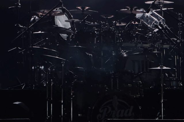 The Levites drum kit on stage